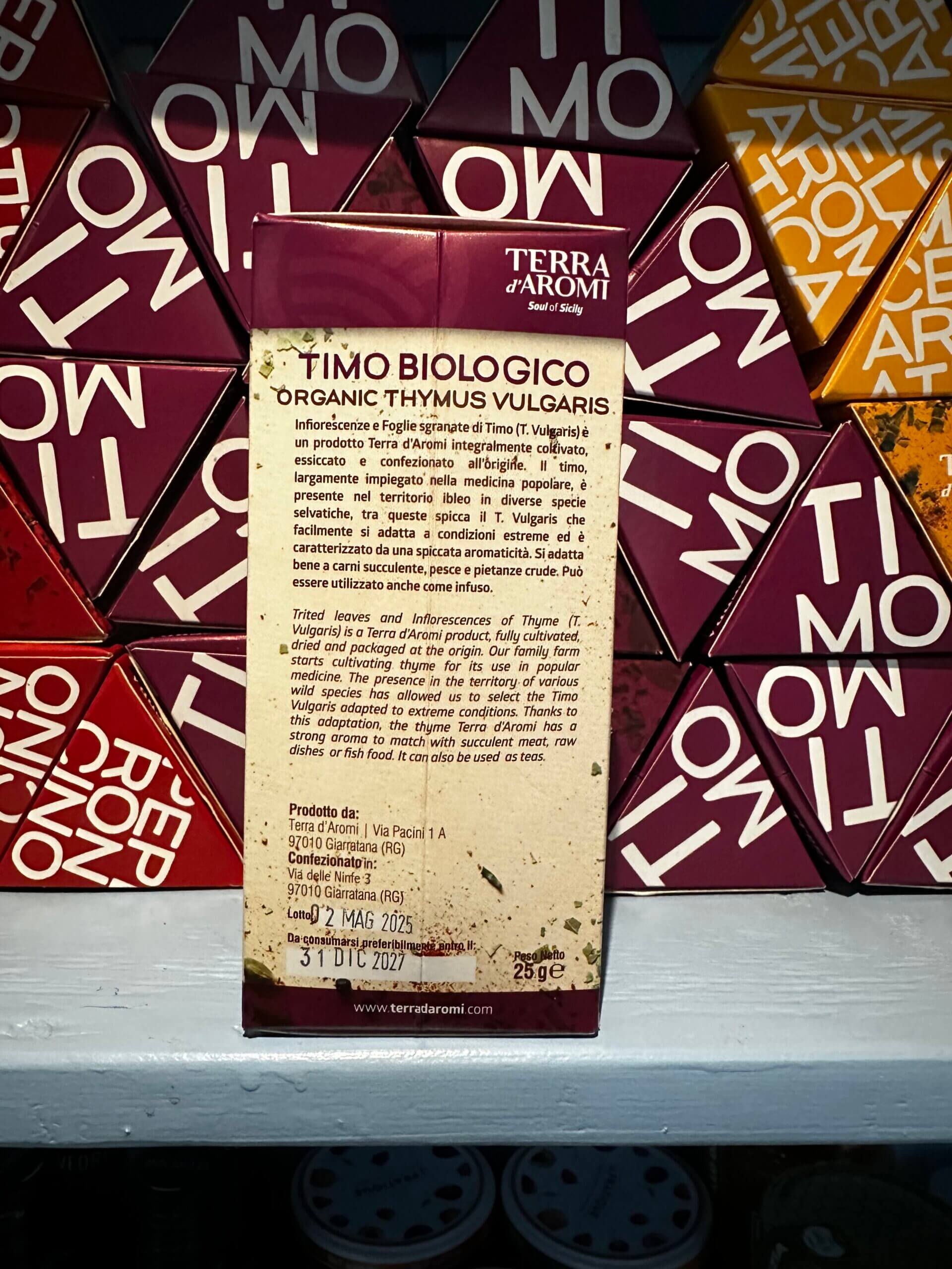 gedroogde bio tijm uit Sicilië